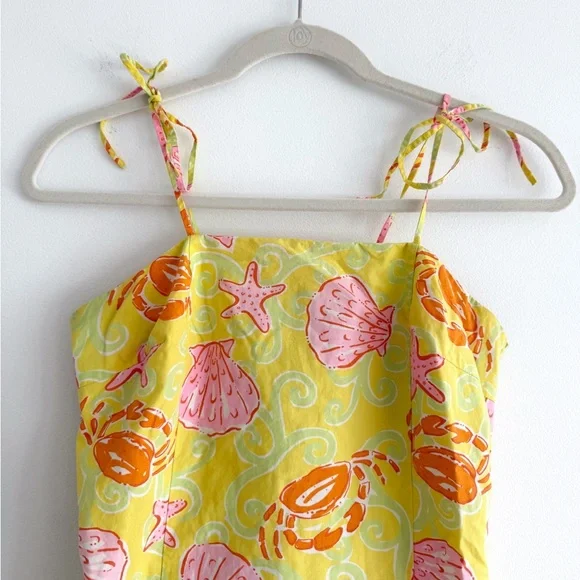 Lilly Pulitzer Yellow & Pink Sunrise Sandbar Seashell Print Sundress - Picture 2 of 9